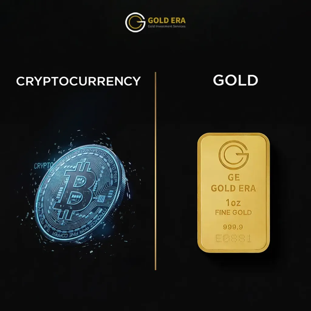 gold bars vs cryptocurrency